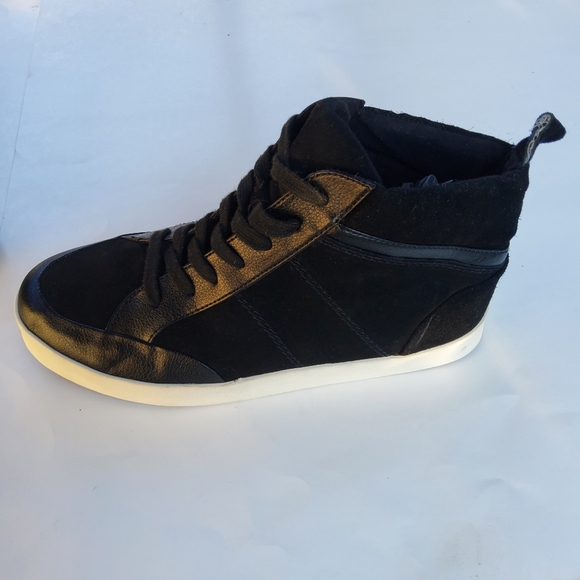 Splendid Lucille Suede & Leather Lace-up Ankle Bootie Mid Top Sneaker 10 Black - Picture 4 of 16